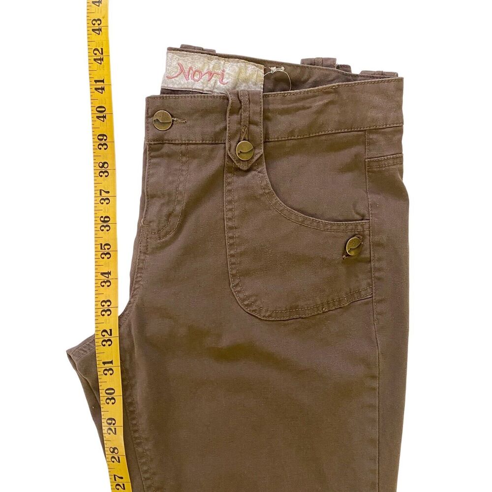 Nori Jeans Juniors 9 Bootcut Brown Cotton Blend Flap Pockets Stretch 32" Ins Y2K - Picture 9 of 10